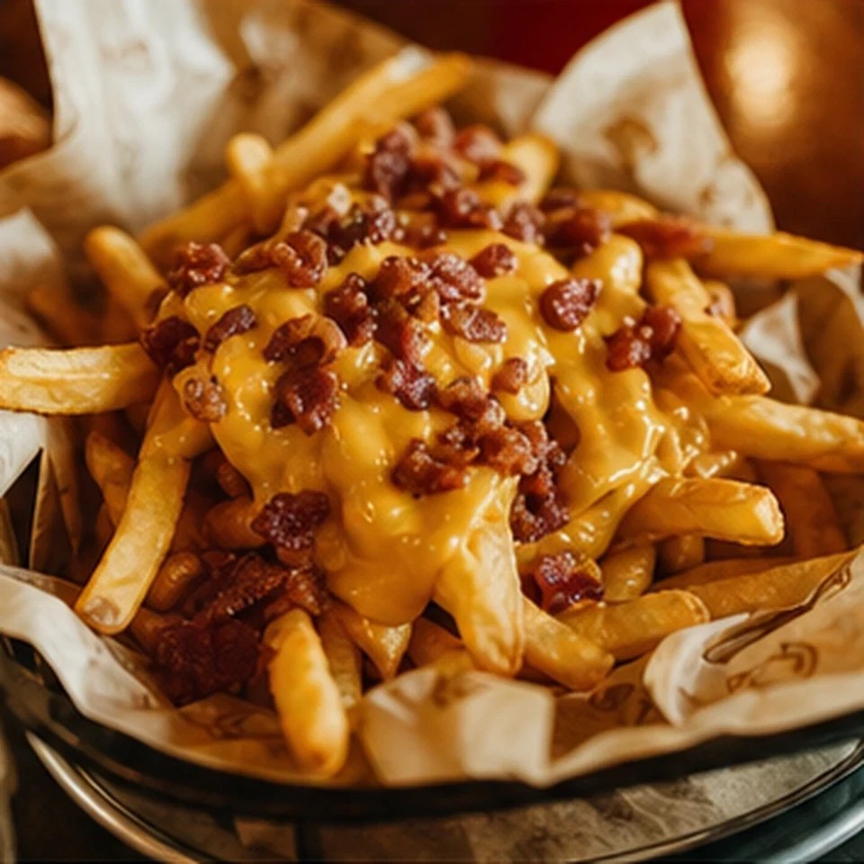 Cartofi prăjiți cu cheddar și bacon